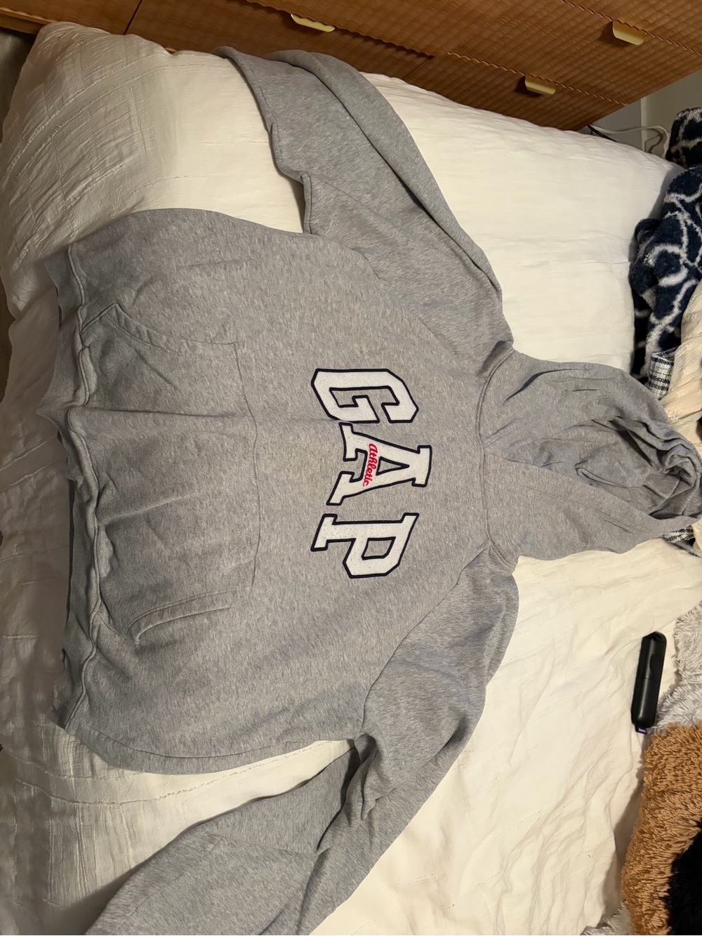 GAP Men's Heather Gray Logo Zip-Up Hoodie